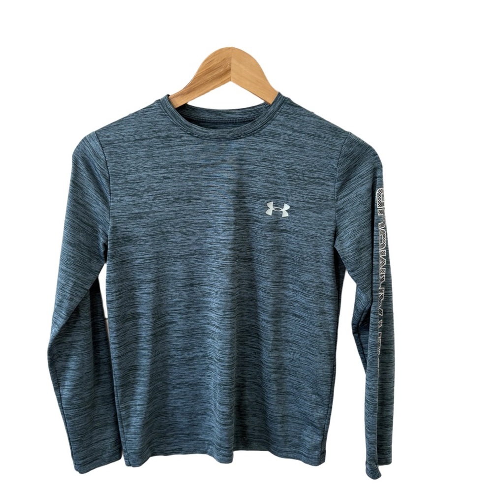 Under Armour Long Sleeve Performance Tee | Blue Heather | Youth Medium